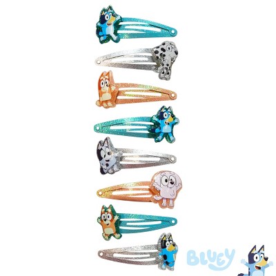 Bluey Girls 8-Pack Snap Hair Clips – Bluey Multicolor Set – Ages 3+