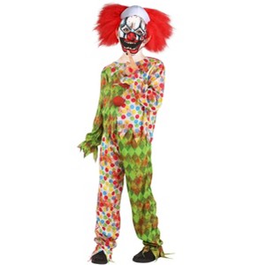 HalloweenCostumes.com Creepy Masked Clown Kid's Costume - 1 of 4