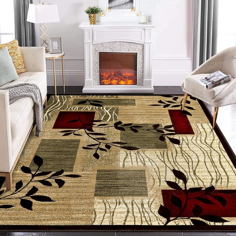 Area Rug Bohemian Area Rug Plush Thick Rug Geometric Floral Rug Thick Durable Stain-Resistant Rug Dining Office Mat, 2 of 9