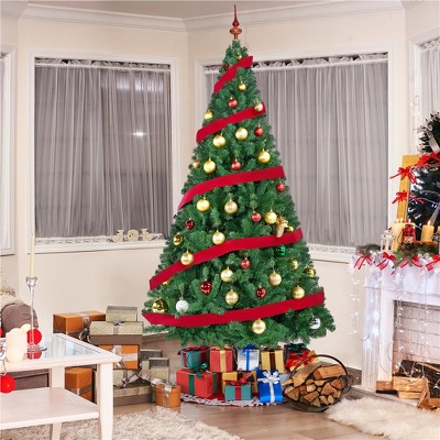 Yaheetech 6Ft/7.5Ft Artificial Christmas Tree with Stand & PVC Tips Lifelike Tree, Green