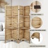 4 Panel Wood Room Divider with Shelves, Folding Privacy Screen, Room Separators Divider Wall, Portable Partition Screen for Bedroom Home Office - 3 of 4