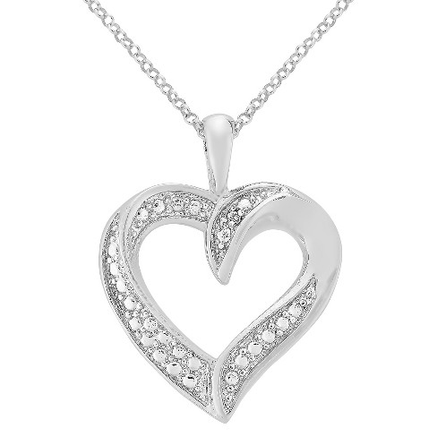 Diamond Accent Heart Pendant In Gold Plated Brass (ij-i2-i3) : Target