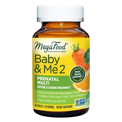 MegaFood Baby & Me 2 Prenatal Multivitamin Tablets - 60ct, image 1 of 12 slides