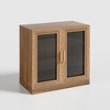 31"x62"x16" Wood Accent Cabinet, Storage Organizer with Adjustable Shelves and Glass Doors for Kitchen Bedroom Entryway Living Room Dinning Room - 4 of 4