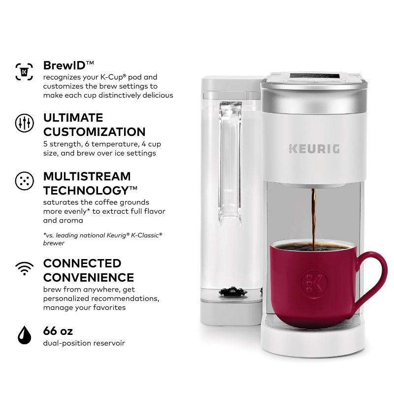 Keurig K-Supreme SMART Single Serve Coffee Maker with WiFi Compatibility, 4 Brew Sizes, and 66oz Removable Reservoir, 3 of 15