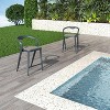 Jojoka Blue Outdoor Counter Height Bar Stools Chairs Set of 2 - 4 of 4