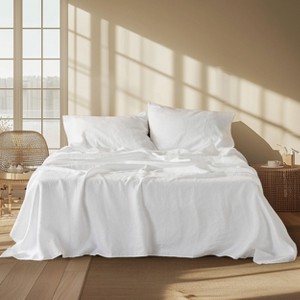 Cotton Sheets Set, Blend from Linen Cotton Bedsheets, GentleSoft™ & Breathable Bedsheets with 16 Inches Pocket, Gifts for All Seasons - 1 of 4
