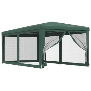 vidaXL Heavy-Duty Party Tent with Mesh Sidewalls, UV and Water-Resistant, Green, Made from High-Density Polyethylene and Iron Frame, 9.8'x19.7 - 1 of 4