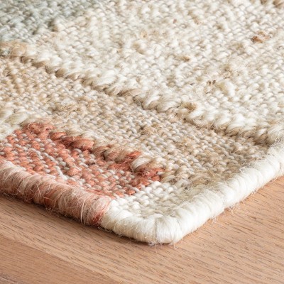 Ivory and Multi-Color Handwoven Cotton Runner Rug