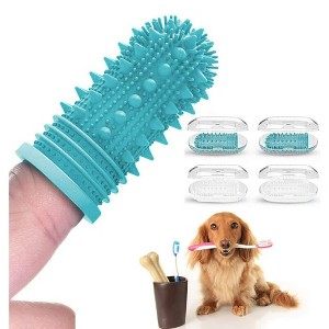 Belatt Dog Toothbrush 4-Pack, Finger Toothbrush for Dogs and Cats, Soft Silicone Bristles Dental Care, Plaque and Tartar Remover, Puppy Oral Cleaning - 1 of 4