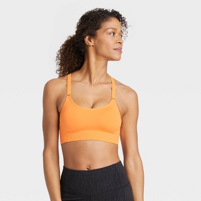 Women&#39;s Medium Support Seamless Cami Bra - All in Motion&#8482; Light Orange M