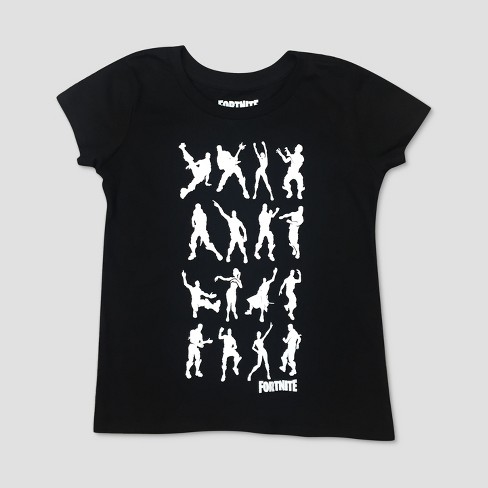 Girls Fortnite Dance Short Sleeve T Shirt Black Target - girls fortnite dance short sleeve t shirt black