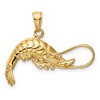 Black Bow Jewelry 14k Yellow Gold 3 Dimensional Shrimp Pendant - 4 of 4