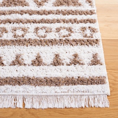 Augustine Boho-Mod Taupe/Ivory Flat Woven Area Rug
