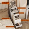 TOBILI Vanity Desk With mirror and light,Small makeup vanity set with charging station,With 2 drawers and open storage space Desk for Small Space - 3 of 4