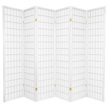 6 ft. Tall Window Pane Shoji Screen - White (6 Panels)