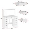 Famapy Stylish White Vanity: Large Mirror, Touch - Screen Lighting, and Ample Storage - 3 of 4
