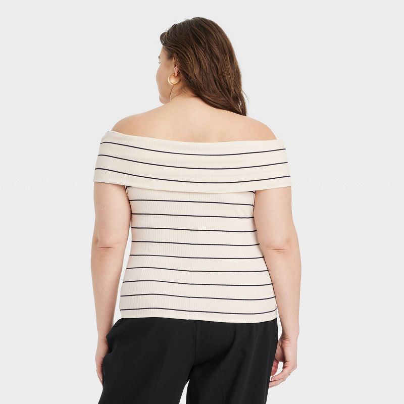 Women's Slim Fit Short Sleeve Off the Shoulder Top - A New Day™, 3 of 7