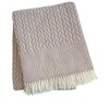 HomeRoots 55" X 70" Dusty Rose Cotton Blend Woven Plush Throw Blanket with Fringe - 4 of 4