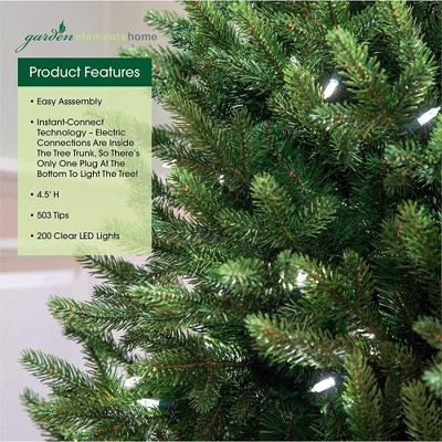 4.5' Green Spruce Pre-Lit Christmas Tree with LED Lights