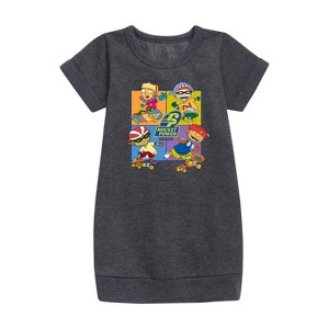- Rocket Power - Skate Life Graphic Short Sleeve Fleece Dress - 1 of 3