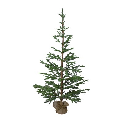 Northlight 5.25 FT Green Ponderosa Pine Artificial Christmas Tree with Jute Base- Unlit