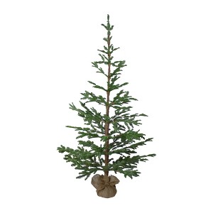 Northlight 5.25 FT Green Ponderosa Pine Artificial Christmas Tree with Jute Base- Unlit - 1 of 4