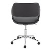 Sapphtopaz Modern Office Chair with Open Back Upholstered Height Adjustable Swivel Task Chair with Matel Base Vanity Chair for Home Office - 2 of 4