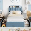 Twin/FULL/Queen/Twin XL Size Kids'Bed Frame with 2 Flexible Drawers, Boucle Upholstered Platform Bed Frame w/ Bookcase Headboard, Bedframe - 3 of 4