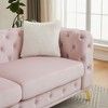 Kumasinova Velvet Chesterfield Sofa,Comfy Couch with Tufted Buttons,Spring Cushion,Metal Legs,2 Pillows,Sofa Couch for Living Room,Bedroom - 4 of 4