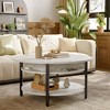 WOWLIVE 36"W Lift Top Coffee Table with Storage, Round Wood Cocktail Table for Living Room, CT003 - 2 of 4