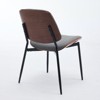 DOMETOUR Dining Chairs Set of 2 Faux Leather Chair with Walnut Bentwood Back Upholstered Seat Metal Legs for Kitchen Dining Room - 4 of 4