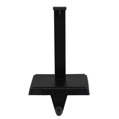 Northlight 6.75" Matte Black Stocking Holder with Ornament Hanger