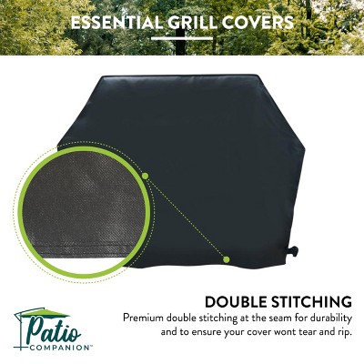 Heavy-Duty Black Polyester BBQ Grill Cover, All-Weather Design