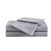 London Fog Queen 4pc Garment Wash Solid Sheet Set Gray: Microfiber, Includes 2 Pillowcases, Fits up to 18" Mattress - 3 of 3