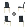 Dining Chairs Set Of 4, Tall Back Kitchen Side Chair, Faux Leather Sponge Upholstered Chair With Gold Metal Legs For Home Kitchen Restaurant - 3 of 4