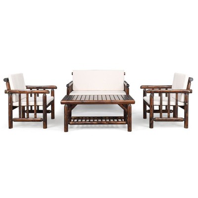 Karl Home Patio 4-Piece Wood Conversation Set