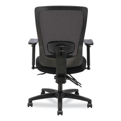 Executive High-Back Black Mesh & Fabric Swivel Chair with Adjustable Arms