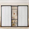 TIRAMISUBEST 2-in-1 Twin/Twin Murphy Bed, Folding Bed Frame Set with Clothes Hanging Rods, Storage Shelves & Charging Station - 3 of 4
