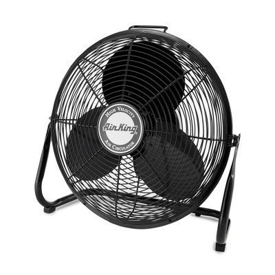 Air King 18 Inch 1/6 Horsepower 3-Speed Indoor Industrial and Commercial Open Motor Pivoting Warehouse Garage Steel Floor Fan, Black