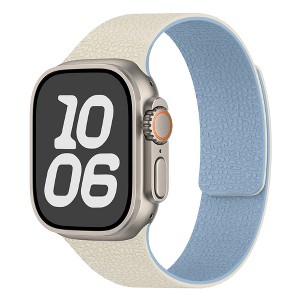 HTUTWOO Litchi-Textured Apple Watch Band, Magnetic Silicone Strap 38/40/41/42/44/45/46/49mm for iWatch Series 11 10 9 8 7 6 5 4 3 2 1 SE Ultra - 1 of 4