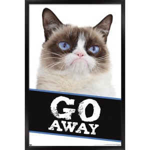 Trends International Grumpy Cat - Go Away Framed Wall Poster Prints - 1 of 4