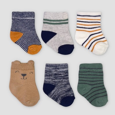 Image of Baby Boys' 6pk Striped Socks - Just One You® made by carter's 0-3M