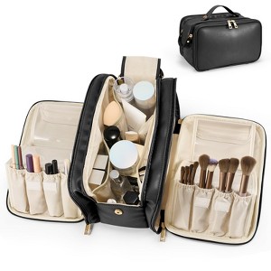 Generic Travel Makeup Bag Women's Large Capacity Cosmetic Portable Organizer Large Opening Waterproof - 1 of 4