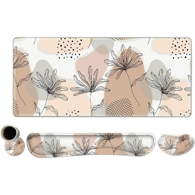 Large Mouse Pad Desk Pad Set, Wrist Rest Support Desk Mat for Keyboard and Mouse, 4PCS 35.4”x15.7 XXL Giant Mouse Pad