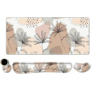 Large Mouse Pad Desk Pad Set, Wrist Rest Support Desk Mat for Keyboard and Mouse, 4PCS 35.4”x15.7 XXL Giant Mouse Pad - 1 of 4