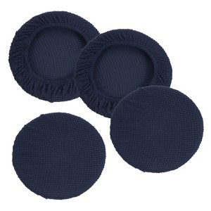 Unique Bargains Polyester Round Washable Elastic Bar Stool Cover for Dia 11"-13" Chairs 4 Pcs - 1 of 4