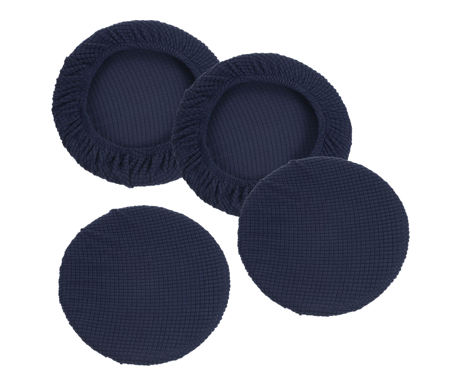 Unique Bargains Polyester Round Washable Elastic Bar Stool Cover for Dia 11"-13" Chairs 4 Pcs Navy Blue