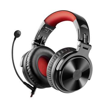 OneOdio Pro M Black+Red Over Ear Bluetooth Wired and Wireless Gaming Headset Headphones w/ Boom Mic for PS4, Xbox, Laptop, PC, School, & Office, Red