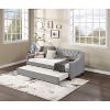 VASIP  Twin Size Daybed with Trundle ,Upholstered Tufted Design with Copper Nail Trim ,No Box Spring Needed, for Guest Room,Bedroom,Gray - 2 of 4